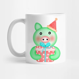 Cute pig with gift box Mug